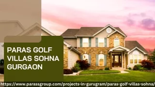 Paras Golf Villas Sohna Gurgaon | Property By Paras Group