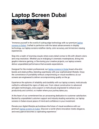 Laptop Screen Dubai