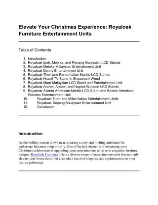 Elevate Your Christmas Experience - Royaloak Furniture Entertainment Units