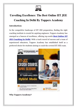 Best Online IIT JEE Coaching In Delhi Call-07827048964