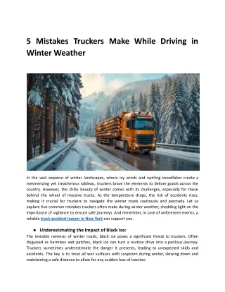 5 Mistakes Truckers Make While Driving in Winter Weather