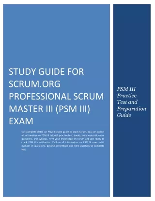 Study Guide for Scrum.org Professional Scrum Master III (PSM III) Exam