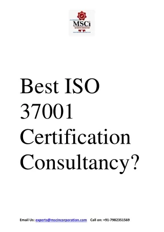 Best ISO  37001  Certification  Consultancy