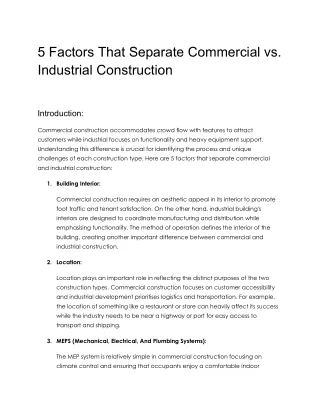 5 Factors That Separate Commercial vs. Industrial Construction