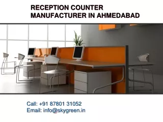 Reception Counter Manufacturer in Ahmedabad - SkyGreen Interior