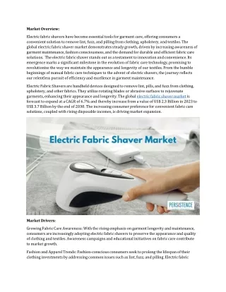 Electric Fabric Shaver Market Strategies for Market Expansion and Differentiatio