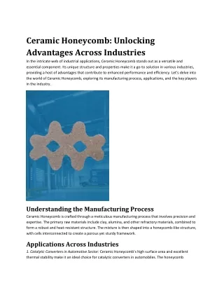 Ceramic honeycomb