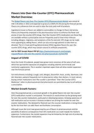 Flavors into Over-the-Counter (OTC) Pharmaceuticals Market Overview: