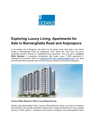 Exploring Luxury Living_ Apartments for Sale in Bannerghatta Road and Anjanapura