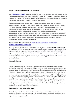 Pupillometer Market Overview