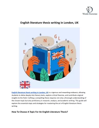English literature thesis writing in London, UK