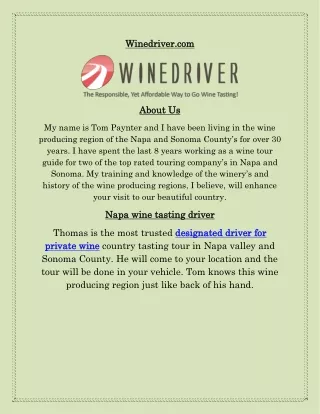 Napa wine driver