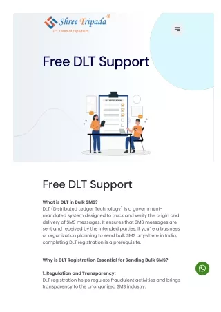 DLT Registration & Free Support Service Provider - Shree Tripada