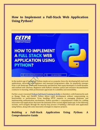 How to Implement a Full-Stack Web Application Using Python