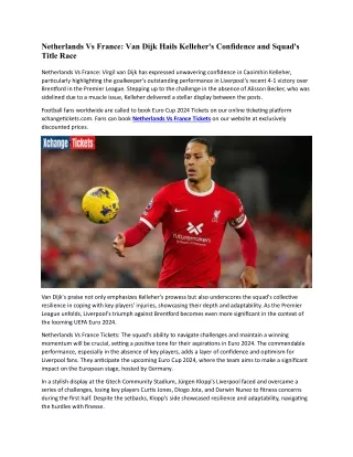 Van Dijk Hails Kelleher's Confidence and Squad's Title Race