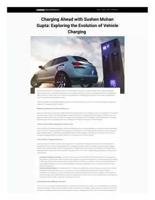 Charging Ahead with Sushen Mohan Gupta: The Evolution of Vehicle Charging