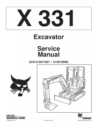 BOBCAT 331 COMPACT EXCAVATOR Service Repair Manual