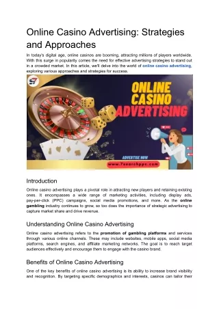 online casino advertising