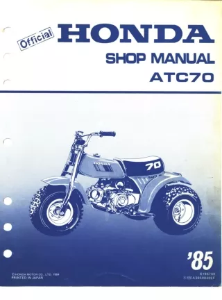 1985 Honda ATC 70 Service Repair Manual