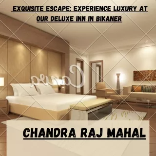 Exquisite Escape Experience Luxury at our Deluxe Inn in Bikaner