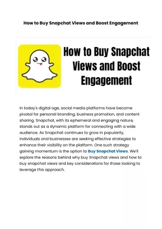 How to Buy Snapchat Views and Boost Engagement