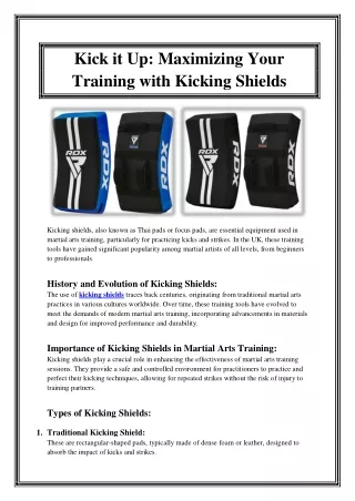 Kick it Up Maximizing Your Training with Kicking Shields