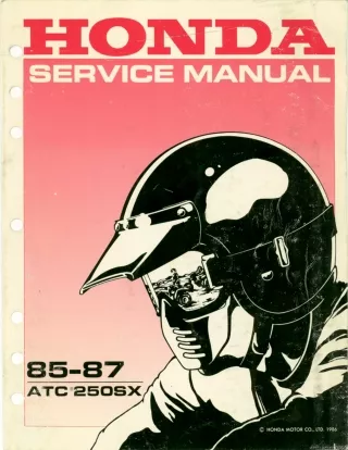 1986 Honda ATC250SX Service Repair Manual