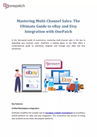 The Ultimate Guide to eBay and Etsy Integration with OnePatch