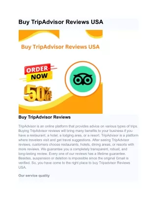 Buy TripAdvisor Reviews USA