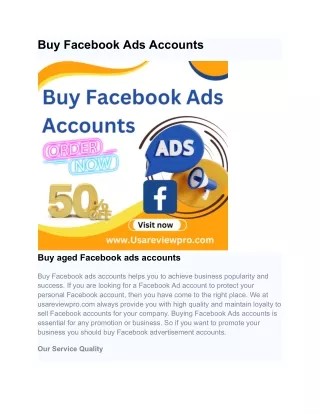 Buy Facebook Ads Accounts