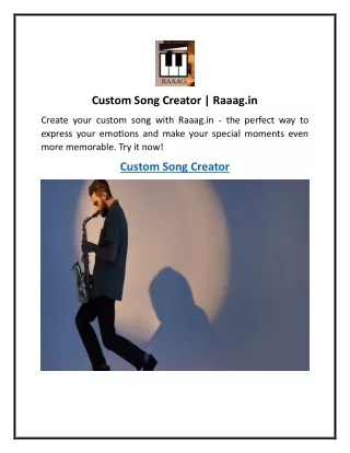 Custom Song Creator  Raaag.in