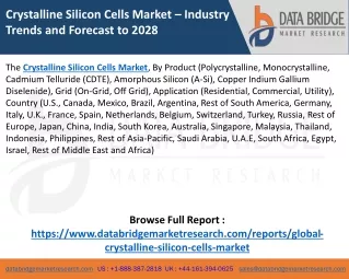Crystalline Silicon Cells Market