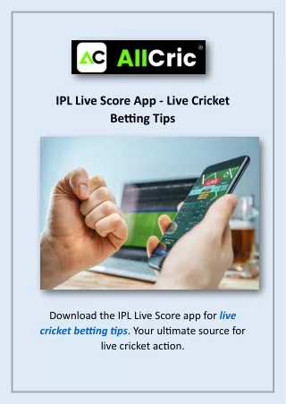 IPL Live Score App - Live Cricket Betting Tips