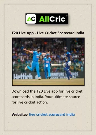 T20 Live App - Live Cricket Scorecard India