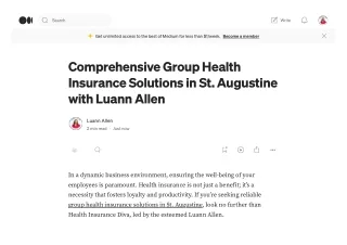 Health Insurance Solutions in St. Augustine with Luann Allen