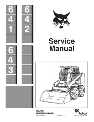 BOBCAT 643 SKID STEER LOADER Service Repair Manual