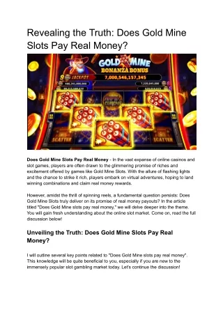 Revealing the Truth_ Does Gold Mine Slots Pay Real Money_