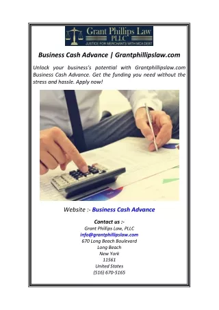 Business Cash Advance  Grantphillipslaw.com