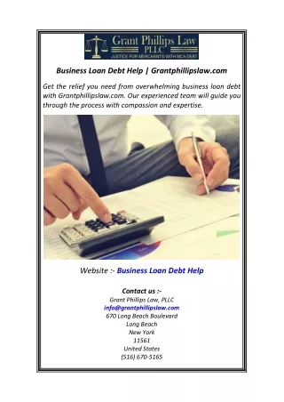 Business Loan Debt Help  Grantphillipslaw.com