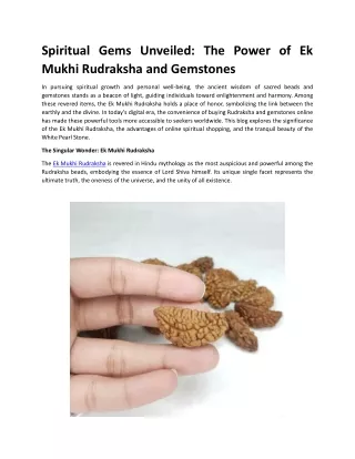 Divine Attributes of Ek Mukhi Rudraksha