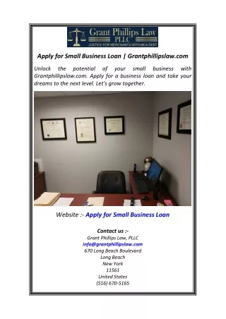 Apply for Small Business Loan  Grantphillipslaw.com