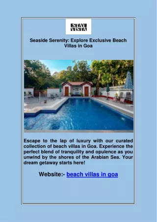 beach villas in goa