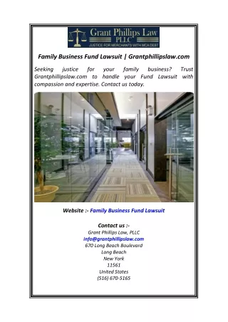 Family Business Fund Lawsuit  Grantphillipslaw.com