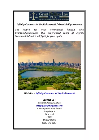 Infinity Commercial Capital Lawsuit  Grantphillipslaw.com