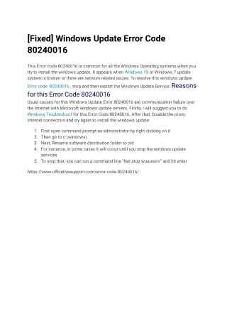 [Fixed] Windows Update Error Code 80240016