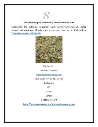 Cheap Lemongrass Wholesale | Serenityuniverse.com