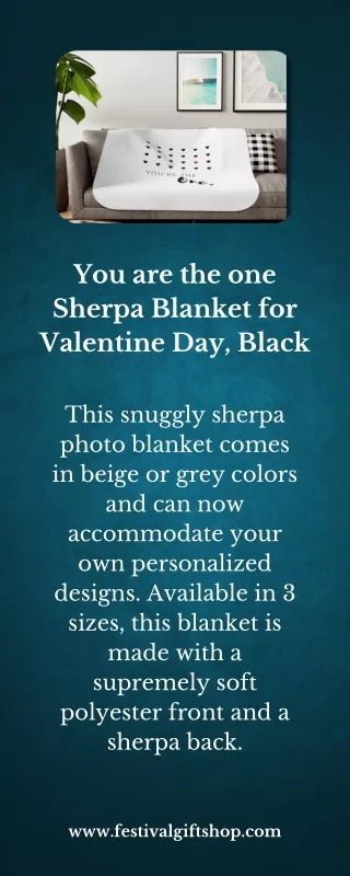 You are the one Sherpa Blanket for Valentine Day, Black