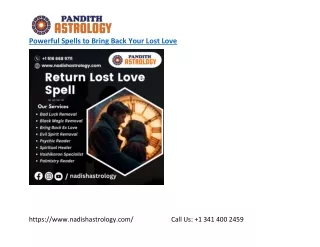 Powerful Spells to Bring Back Your Lost Love