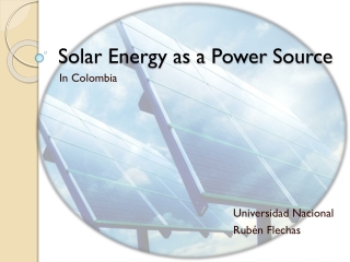 Solar Energy as a Power Source