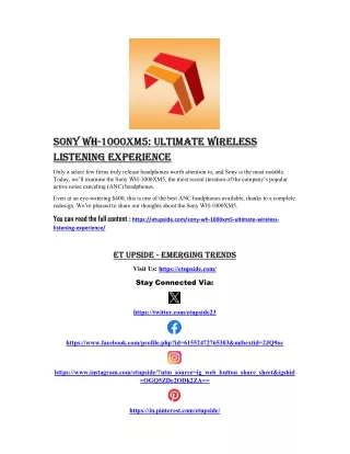 Sony WH-1000XM5 - Ultimate Wireless Listening Experience